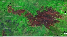 Zonas afectadas por los incendios de Yeres y Llamas de Cabrera. Elaborado por el usuario Educación Forestal 