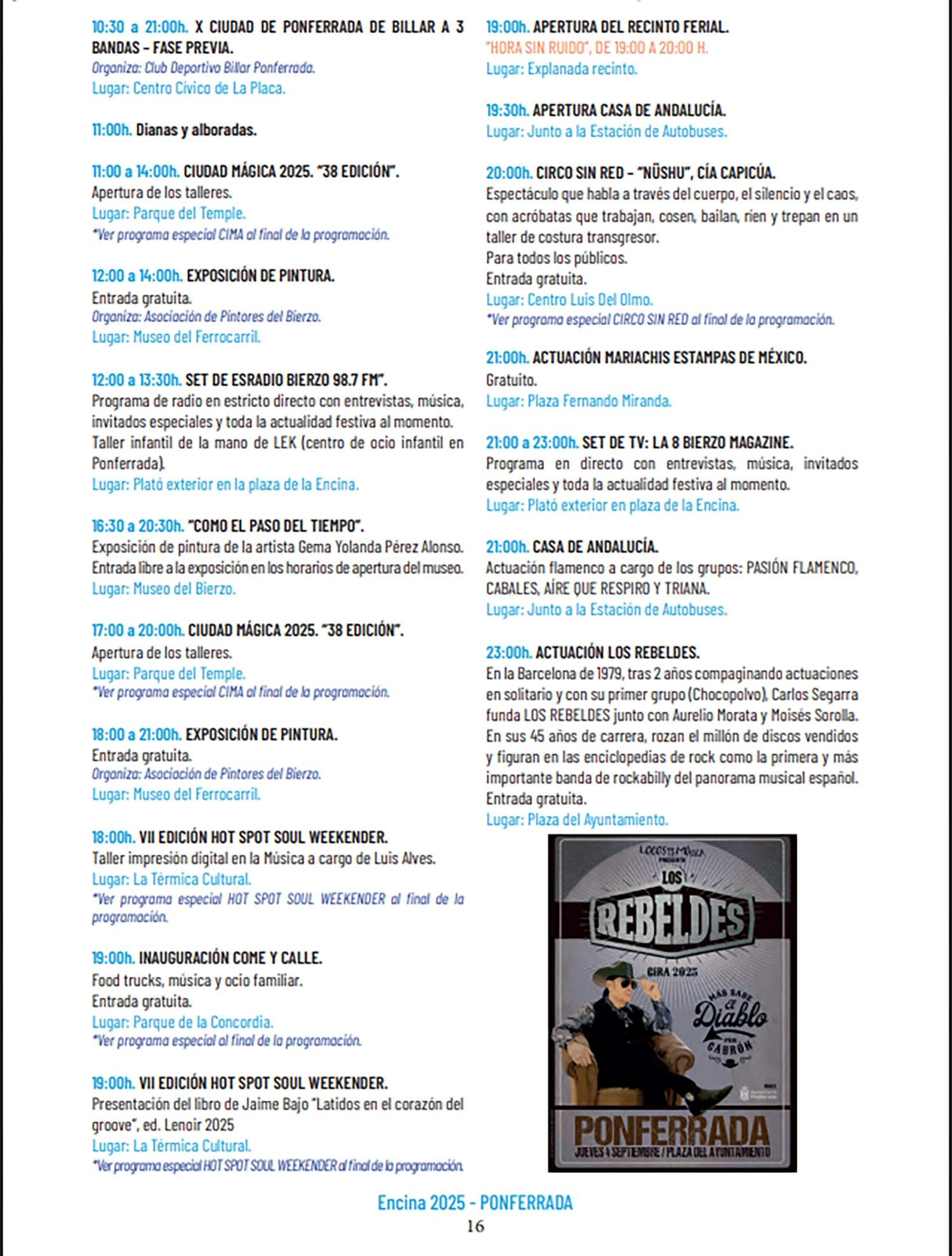 Programa, 4 de septiembre Programa, 4 de septiembre