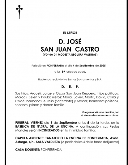 JOSÉ  SAN JUAN  CASTRO