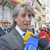 El secretario general del Partido Socialista de Castilla y León, Carlos Martínez, en el Día del Bierzo en Ponferrada