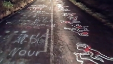 Pintadas en El Bierzo  con los niños asesinados por Israel | Foto: iLeon