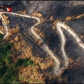 La Vuelta capturó la cicatriz de ceniza del Morredero