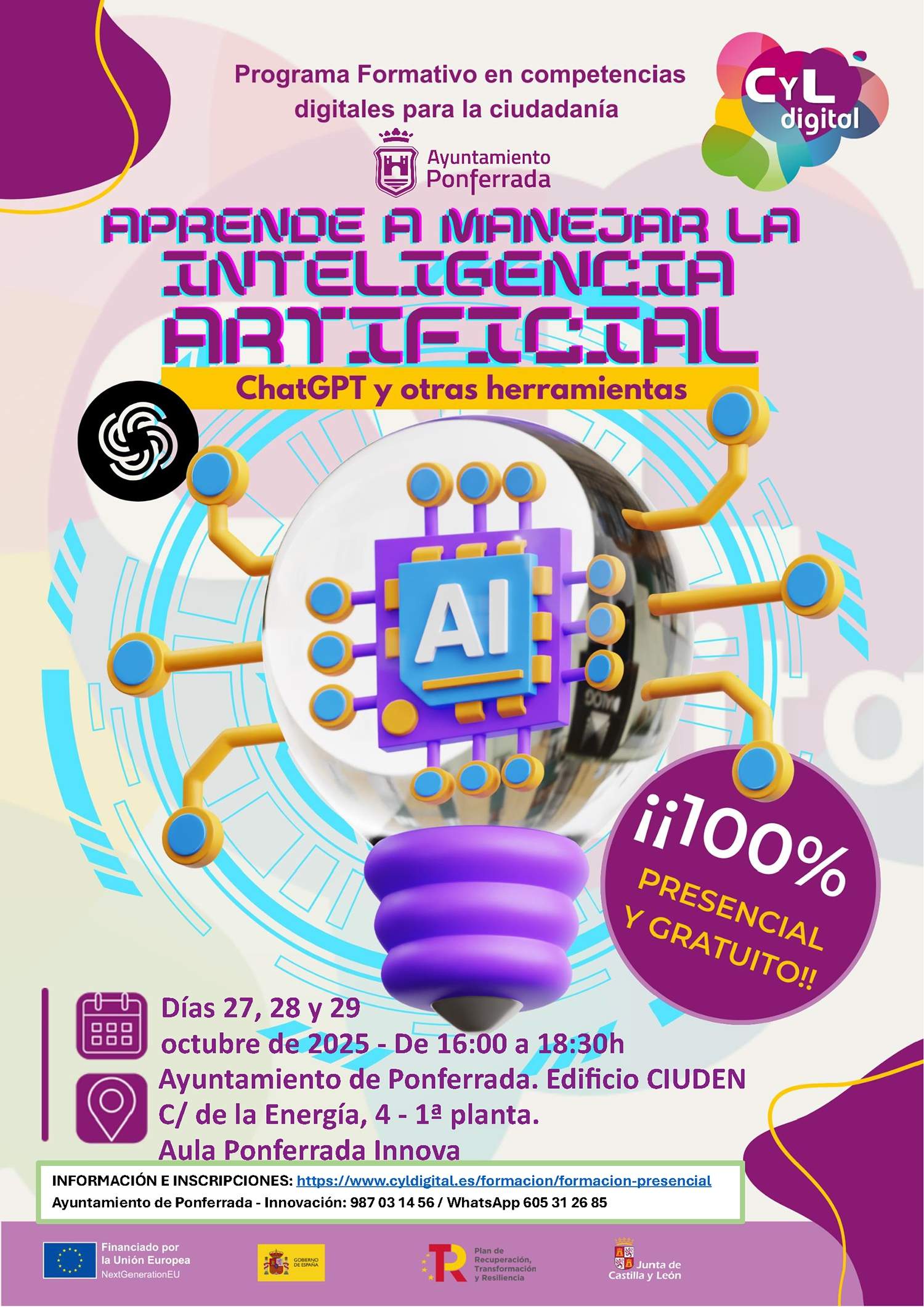 Curso de Competencias Digitales del Ayuntamiento de Ponferrada 2025