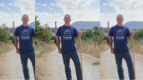 Pablo Hurtado en su peregrinación en Ponferrada