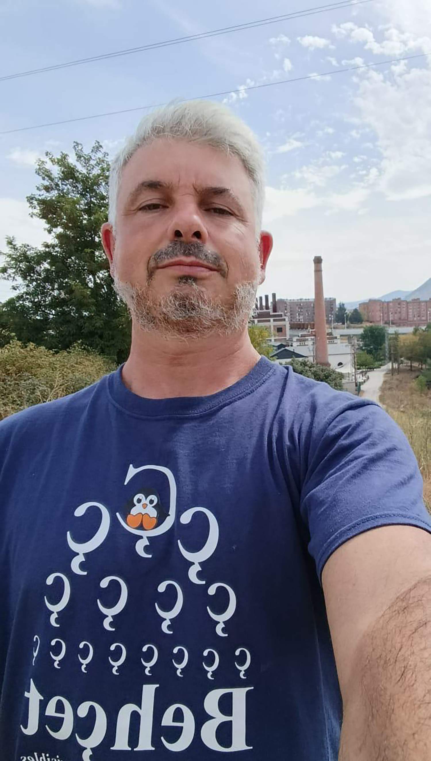 Pablo Hurtado en su llegada a Ponferrada durante su peregrinación Pablo Hurtado en su llegada a Ponferrada durante su peregrinación