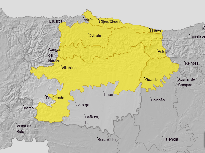 Aviso amarillo por tormentas durante este sábado