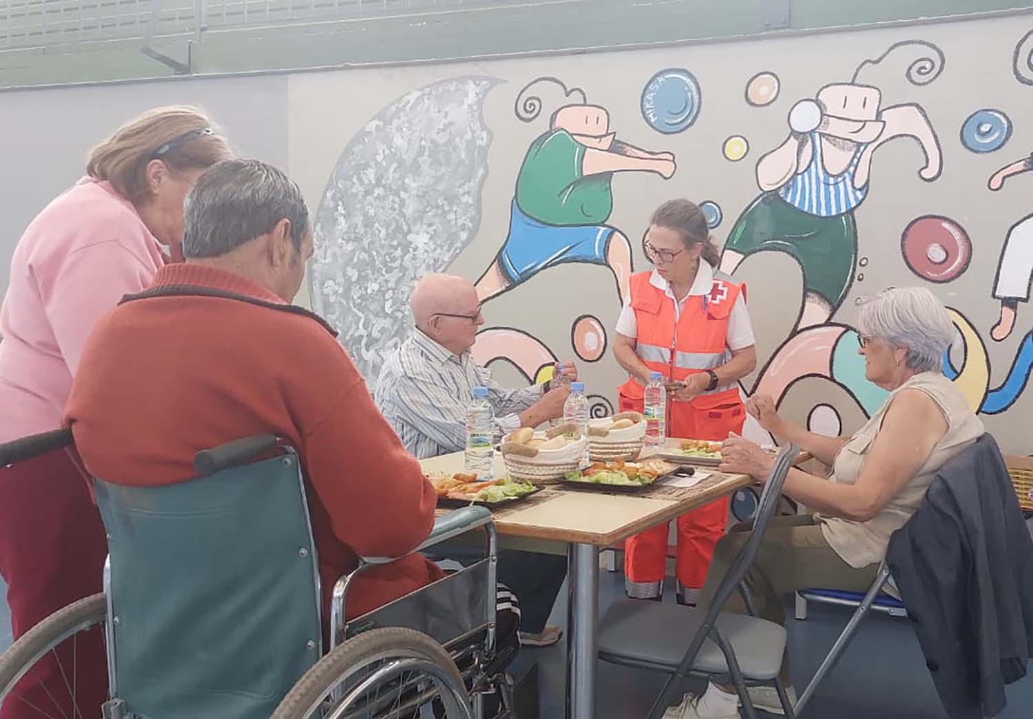 Cruz roja durante los incendios