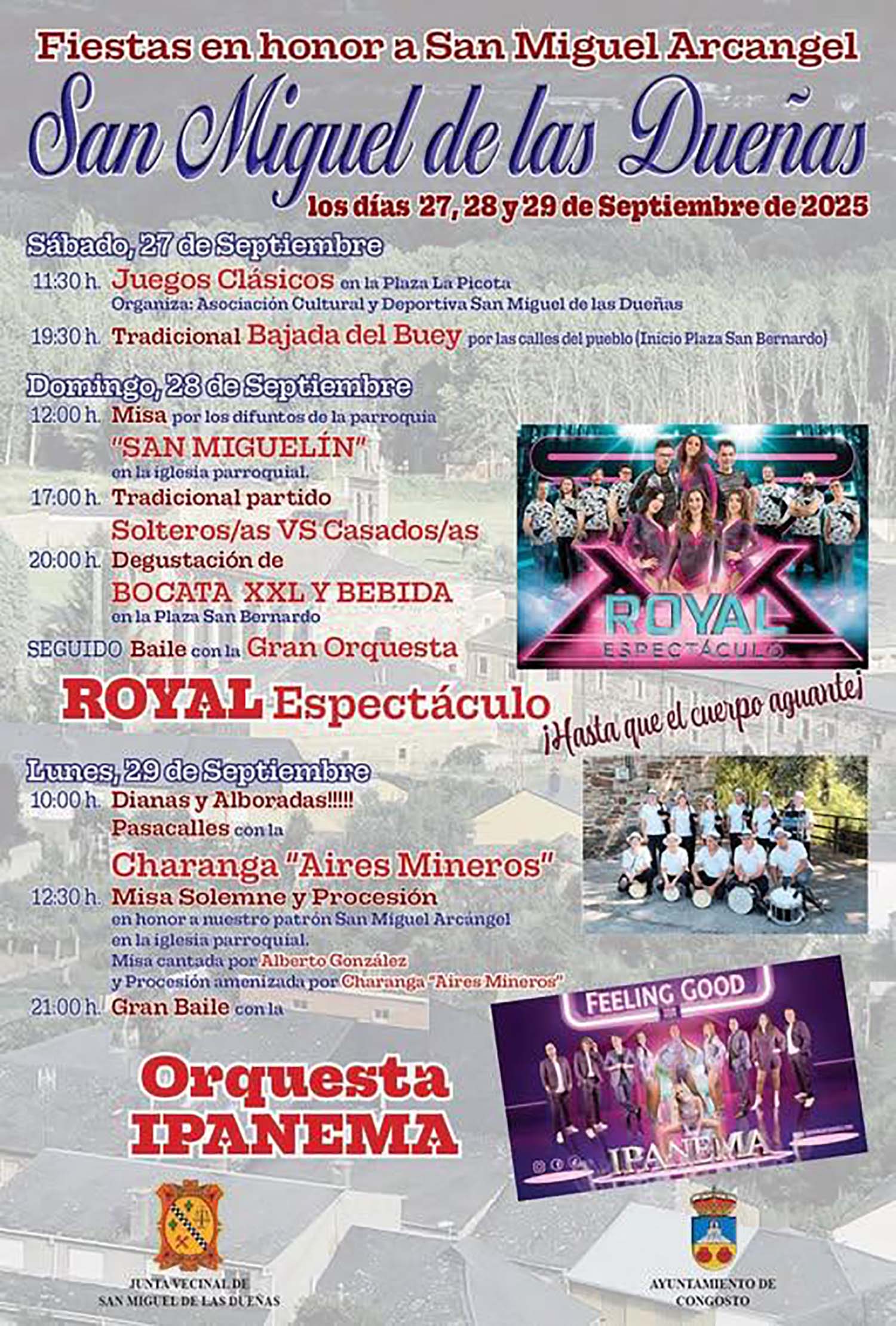 Cartel de las fiestas en San Miguel de las Dueñas