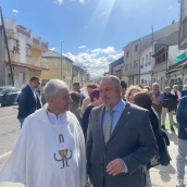 Eduardo Morán alcalde de Camponaraya durante las Fiestas de La Soledad
