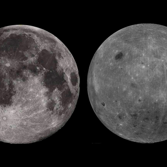 La cara oculta de la Luna es 100 1C más fría que la visible