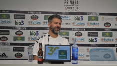 Fernando Estévez, entrenador de la SD Ponferradina en rueda de prensa