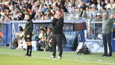 El entrenador de la Ponferradina, Fernando Estévez 