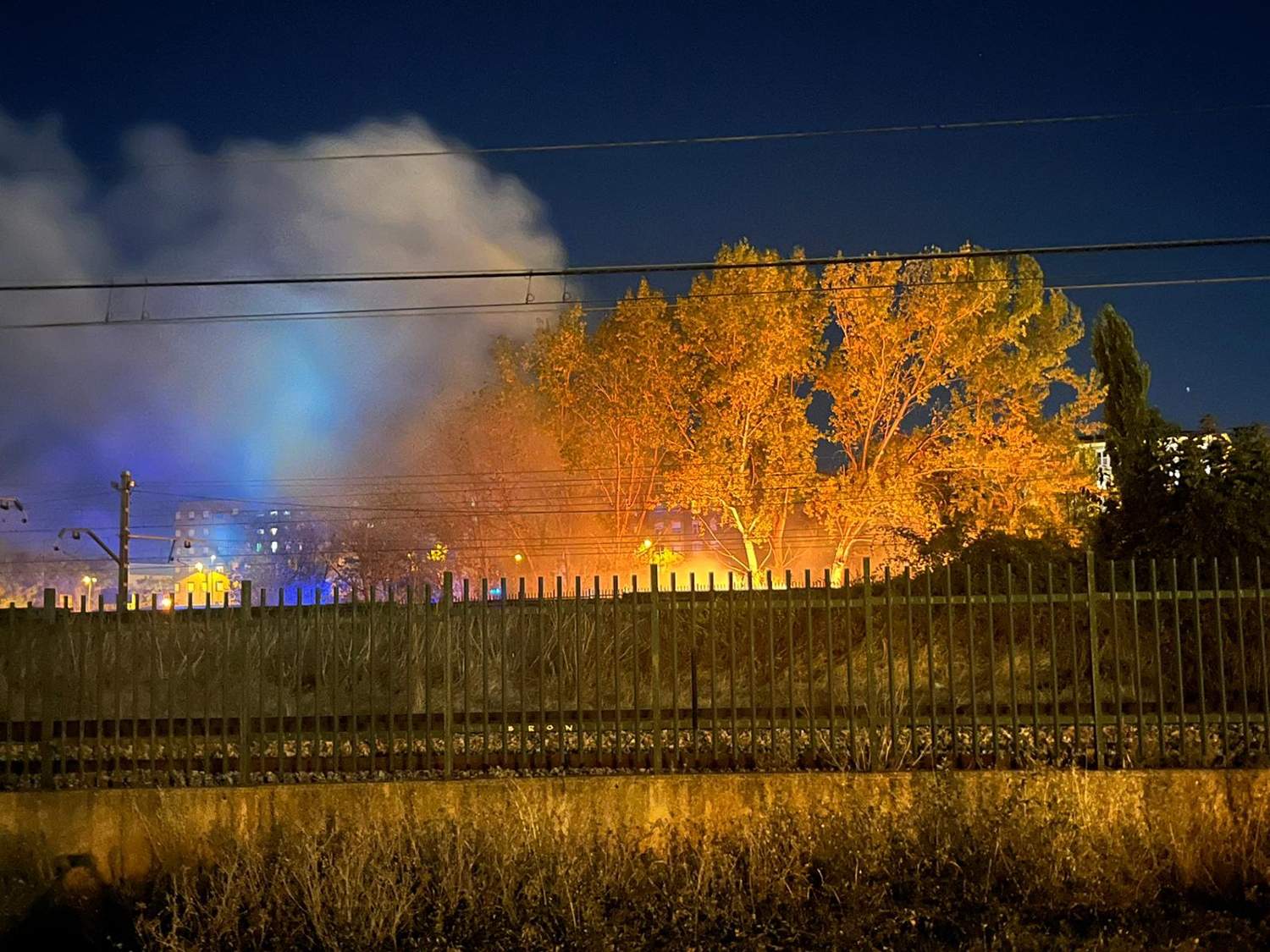 Incendio en las locomotoras de La Minero