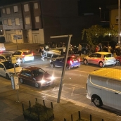 Un coche vuelca en Fuentesnuevas tras una colisión con, al menos, 5 vehículos implicados