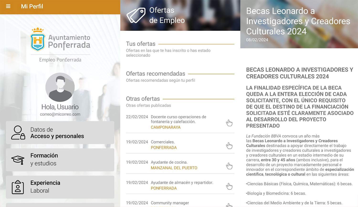 App empleo Ayuntamiento Ponferrada