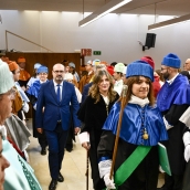 Acto de apertura del curso académico. El alcalde de Ponferrada, Marco Morala, y la rectora de la ULE, Nuria González.