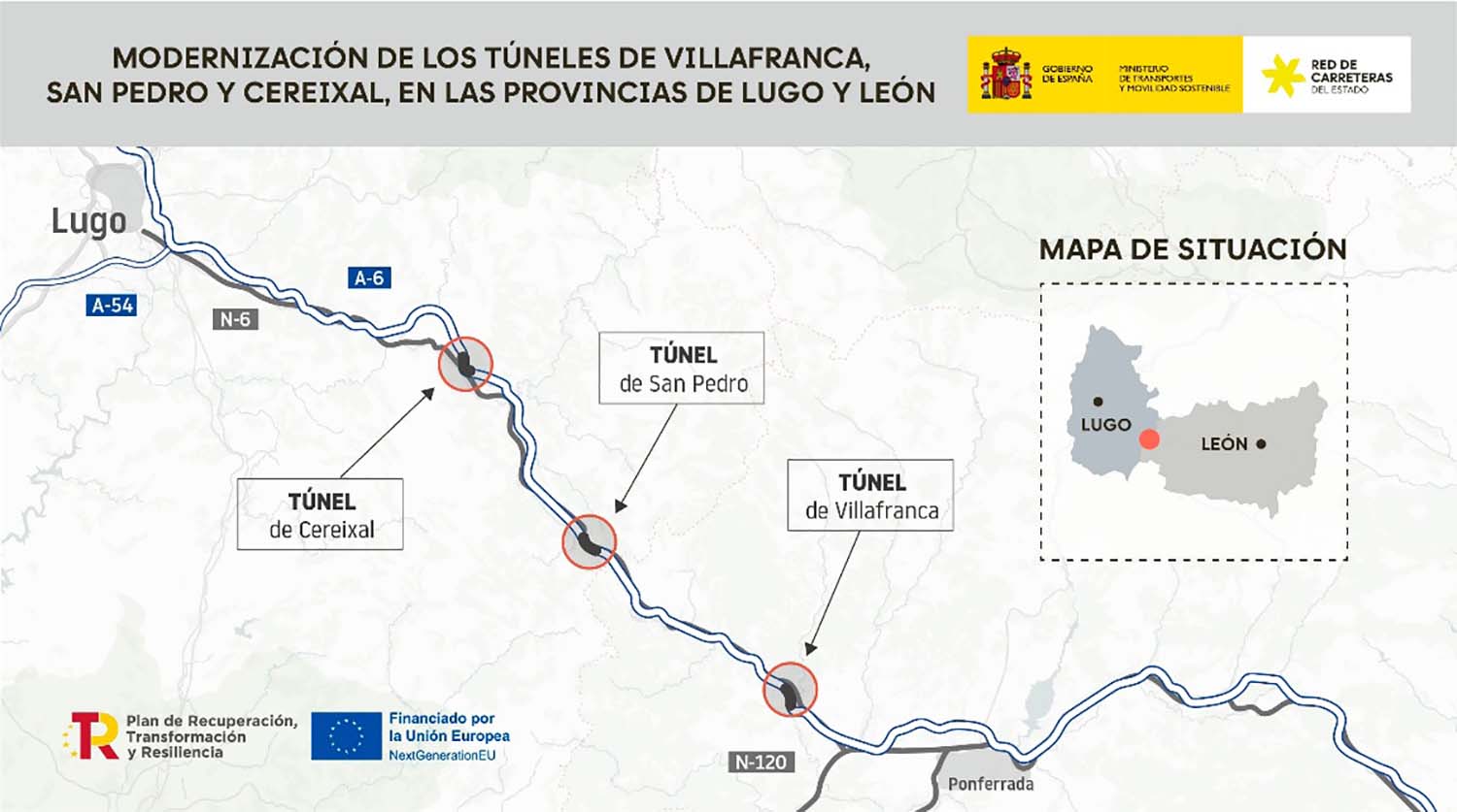Obras en los túneles entre El Bierzo y Lugo Obras en los túneles entre El Bierzo y Lugo