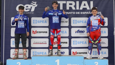 Podio del Campeonato de españa de trial juvenil | El Bierzo domina el trial nacional juvenil: Samuel Balboa se proclama campeón de España y Unai Oviedo subcampeón