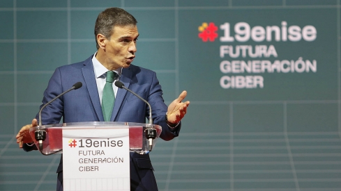 Peio García / ICAL . El presidente del Gobierno, Pedro Sánchez, participa en la clausura del 19 Encuentro Internacional de Seguridad de la Información