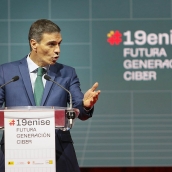 Peio García / ICAL . El presidente del Gobierno, Pedro Sánchez, participa en la clausura del 19 Encuentro Internacional de Seguridad de la Información