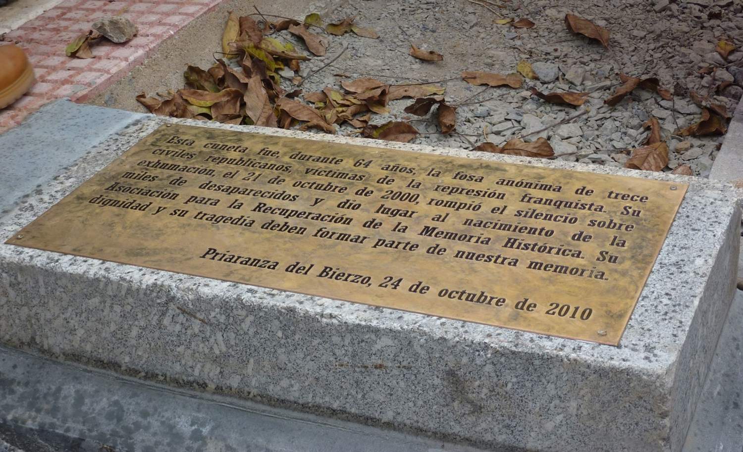 Placa Priaranza Puesta en  2010