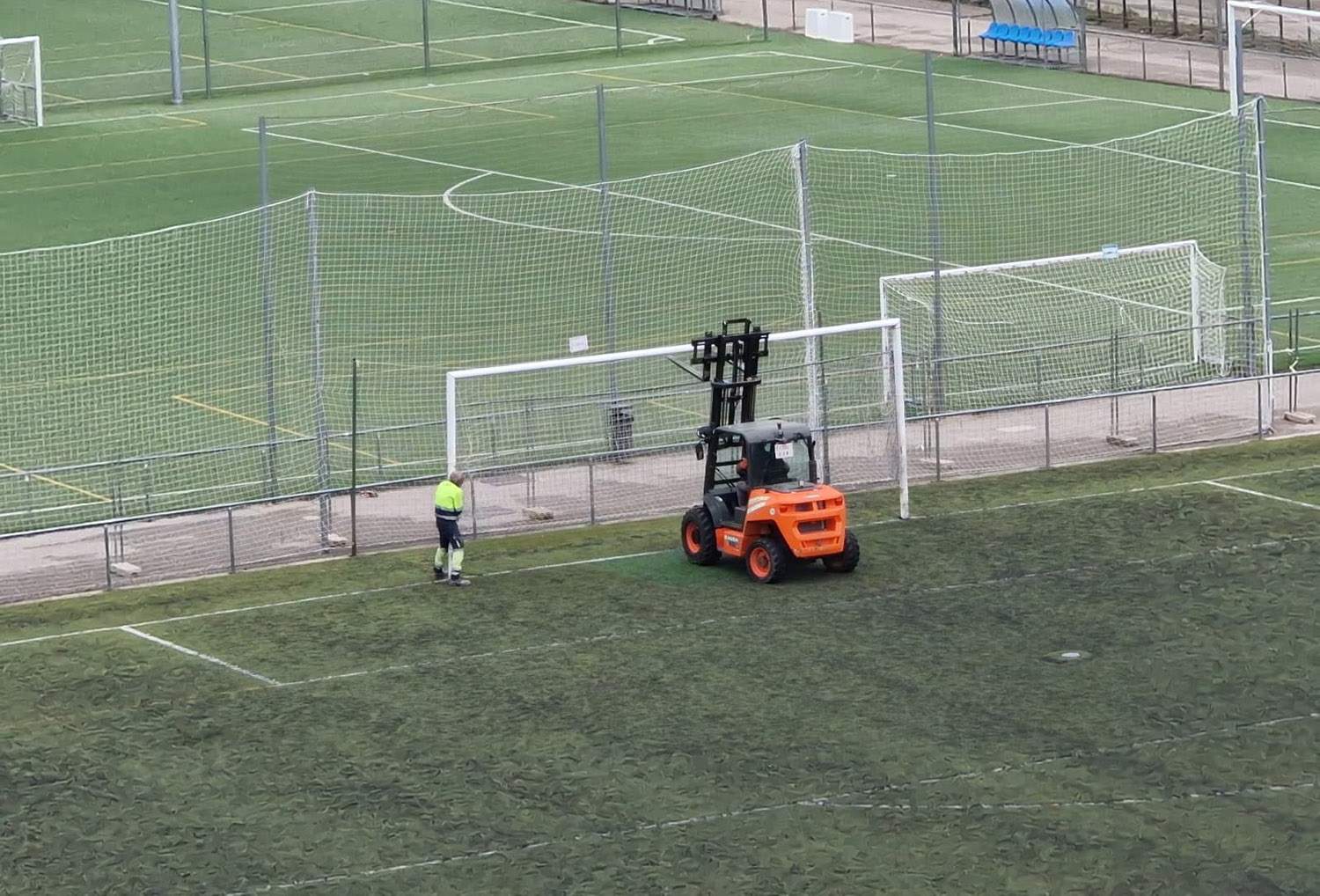 Comienzan las obras en los campos Ramón Martínez de Ponferrada