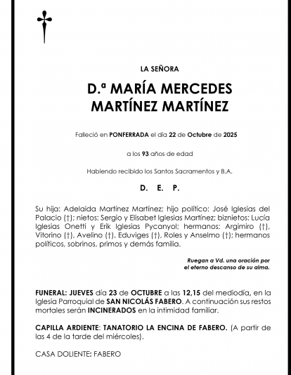 MARIA MERCEDES MARTINEZ MARTINEZ