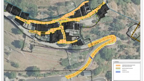 Plano de las obras en Montes de Valdueza