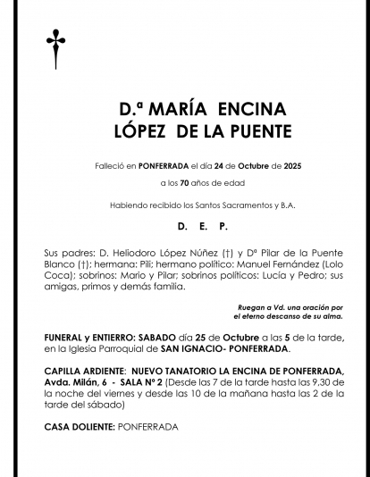MARÍA  ENCINA  LÓPEZ  DE LA PUENTE