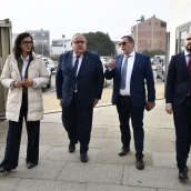 César Sánchez / ICAL. La concejala de Fomento, Lidia Coca, el consejero de Sanidad, Alejandro Vázquez Ramos y el gerente del Hospital del Bierzo, Juan Ortíz-Saracho