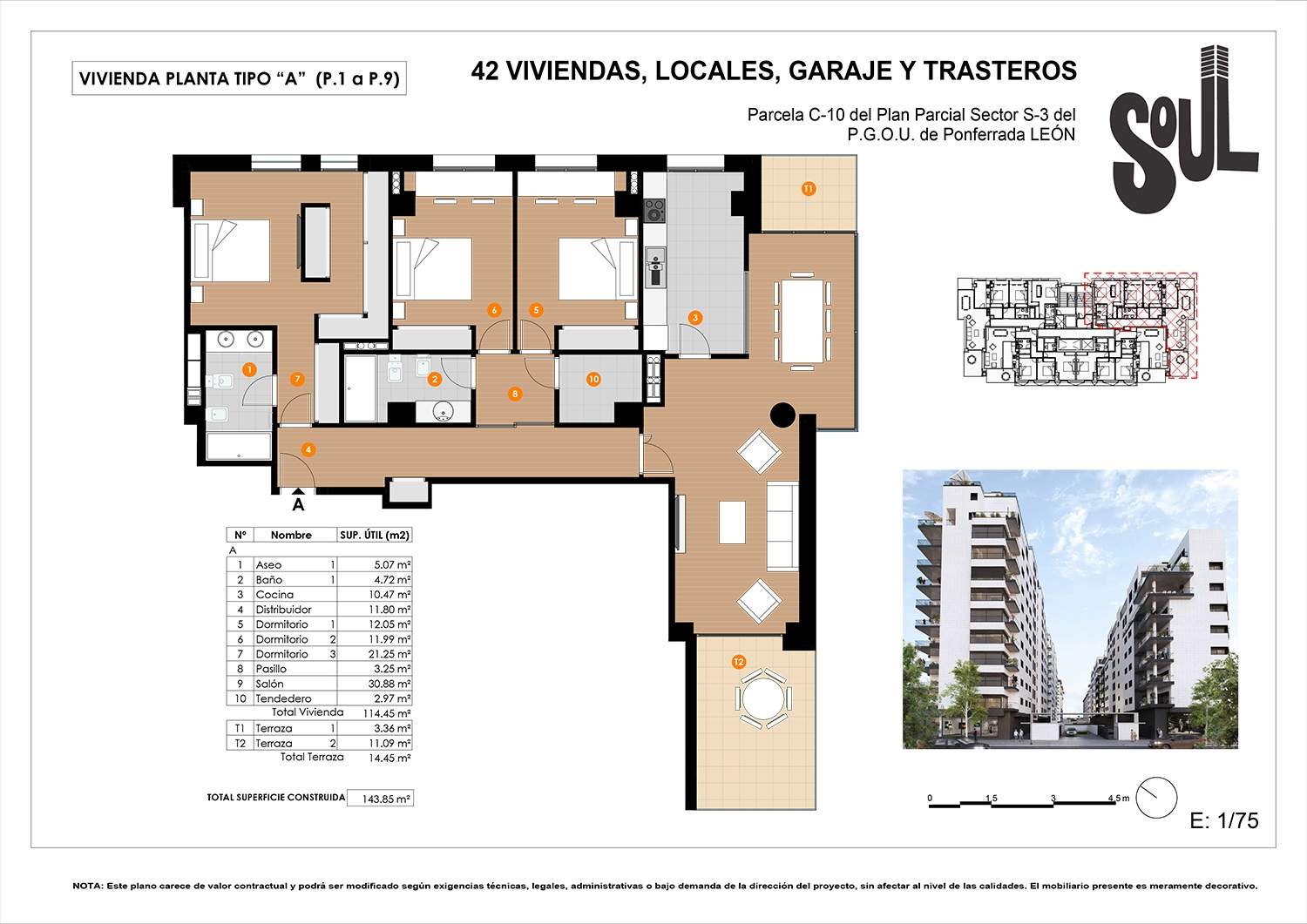P1 P9 VIVIENDA TIPO A del edificio Soul P1 P9 VIVIENDA TIPO A del edificio Soul