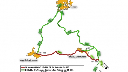 Corte de Carretera LE 716