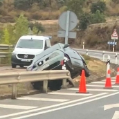 Accidente en la N-6 a la altura de Roldán. Cedidas a InfoBierzo 