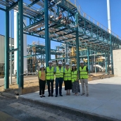 Equipo de Eurecat y CIUDEN que ha participado en la primera fase del proyecto, en las instalaciones de CIUDEN donde se ubicará la planta piloto de producción de metanol.