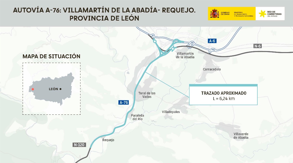 Primer tramo de la autovía A 76 entre Villamartín de la Abadía y Requejo