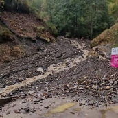Carretera cortada para llegar a Peñalba de Santiago. Foto La cantina de Peñalba