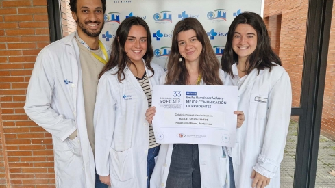 Los residentes de Oftalmología de la Gasbi Juan Ignacio Arthur, Blanca Romera, Raquel Souto y Leire Peña.