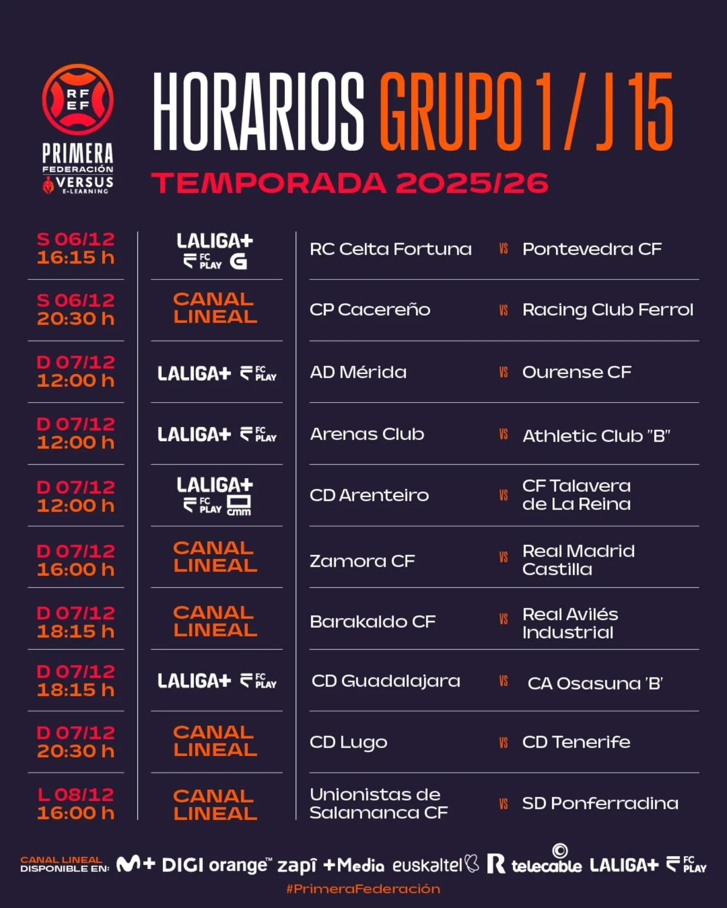 Horario contra Unionistas