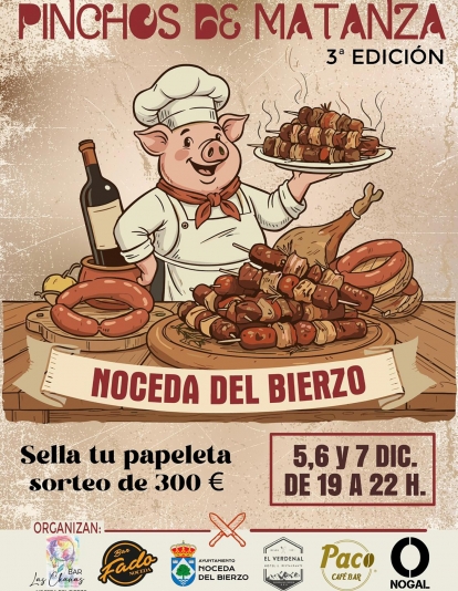 Pinchos de matanza en Noceda del Bierzo