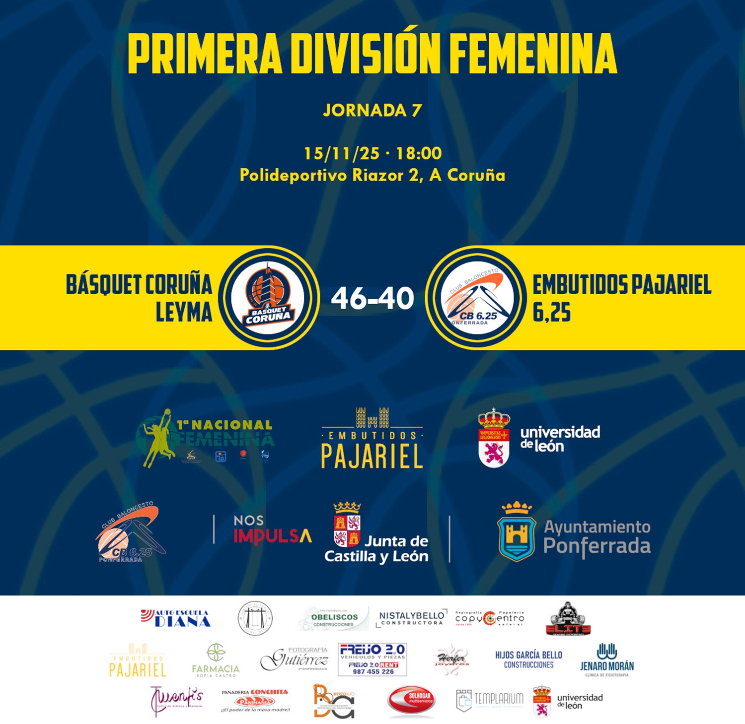 El Embutidos Pajariel 6,25 cae ante Basquet Coruña Leyma