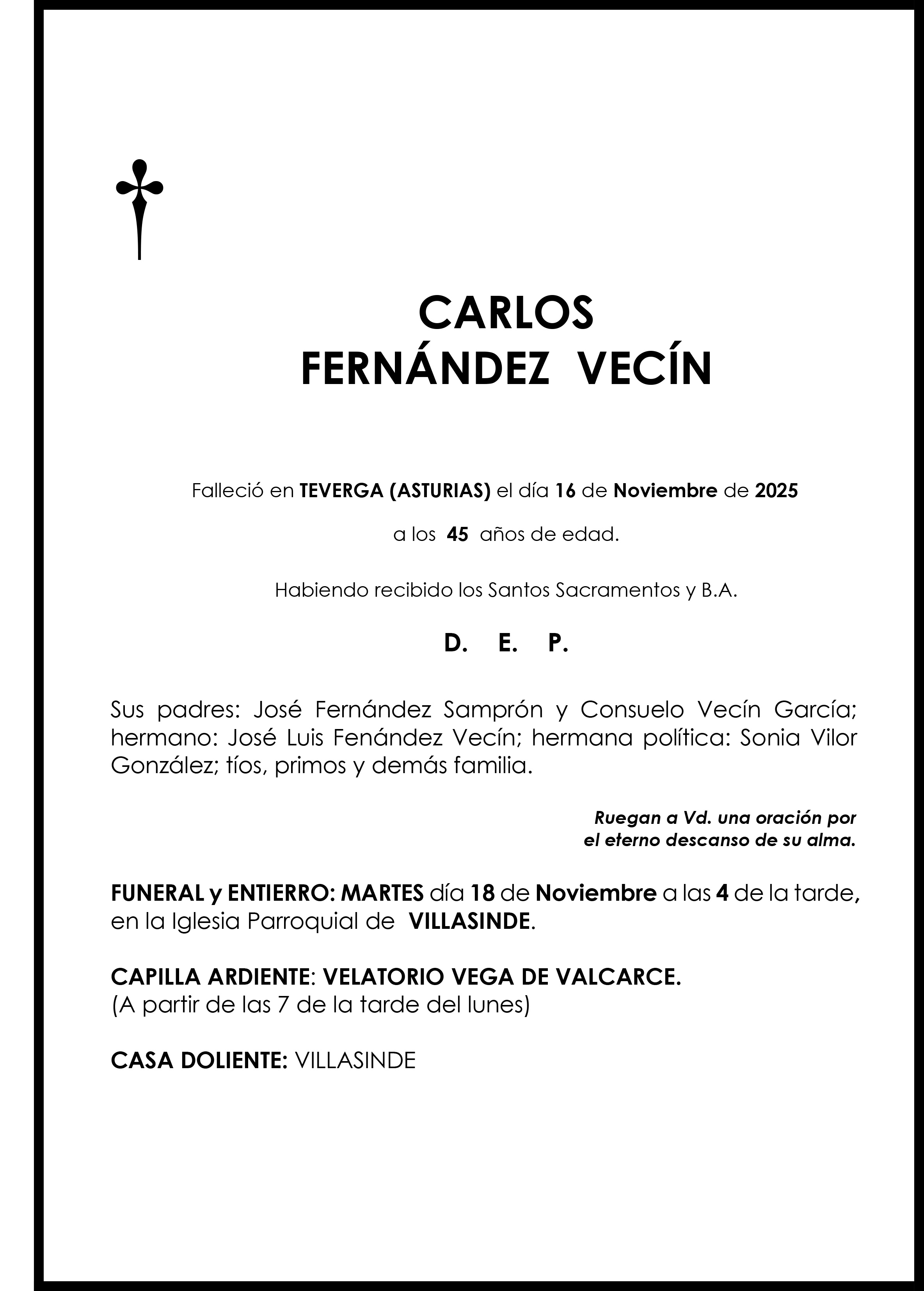 CARLOS FERNANDEZ VECIN