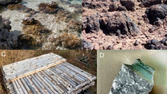 Rocas análogas utilizadas en el estudio: microbialito del lago Alchichica (México), estromatolito de Marruecos y carbonatos del Bridget Lake (Canadá). / CAB