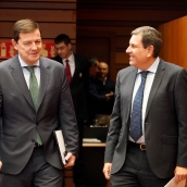 Leticia Pérez / ICAL . El presidente de la Junta, Alfonso Fernández Mañueco, y el consejero de Economía y Hacienda, Carlos Fernández Carriedo