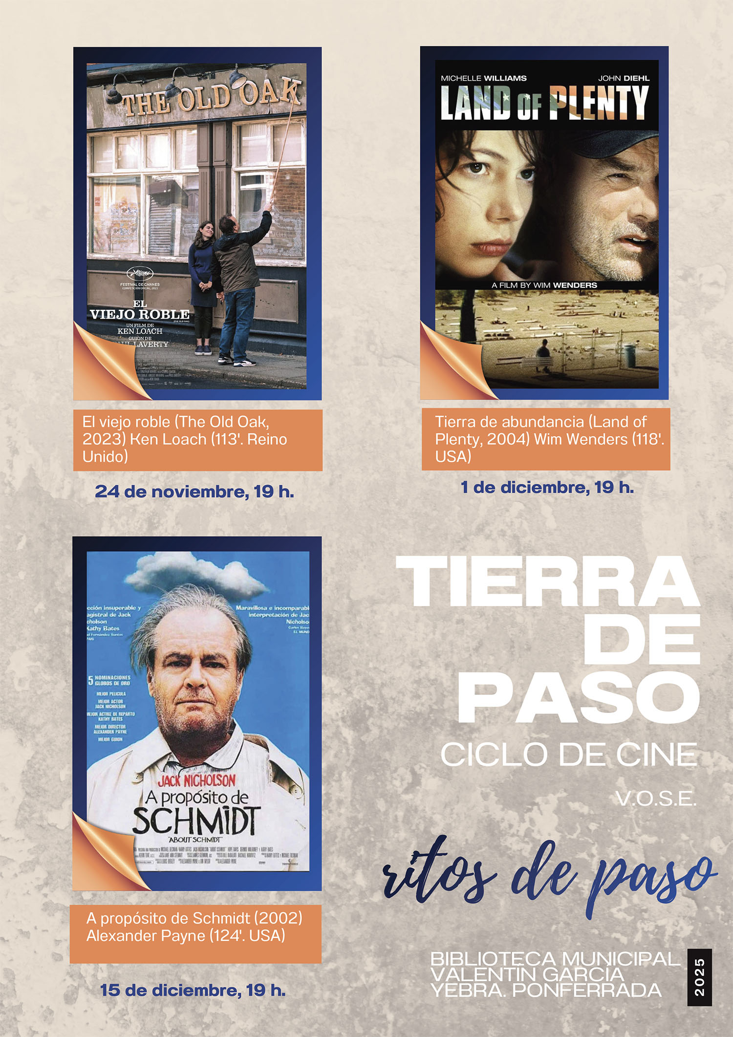 Cartel películas nov y dic.