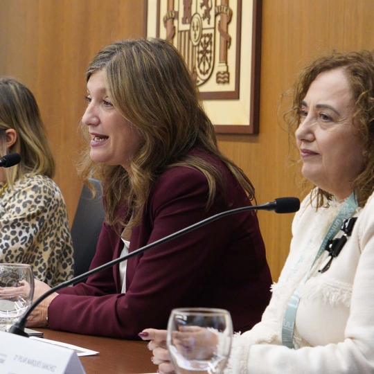 César Sánchez ICAL. La directora de Universidades e Investigación de la Junta de Castilla y León, Blanca Ares (I), junto a la rectora de la Universidad de León, Nuria González (C), y la vicerrectora para el campus.