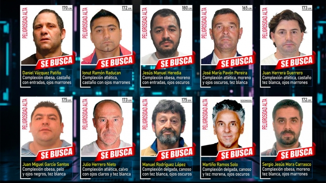 Los diez fugitivos más peligrosos en España