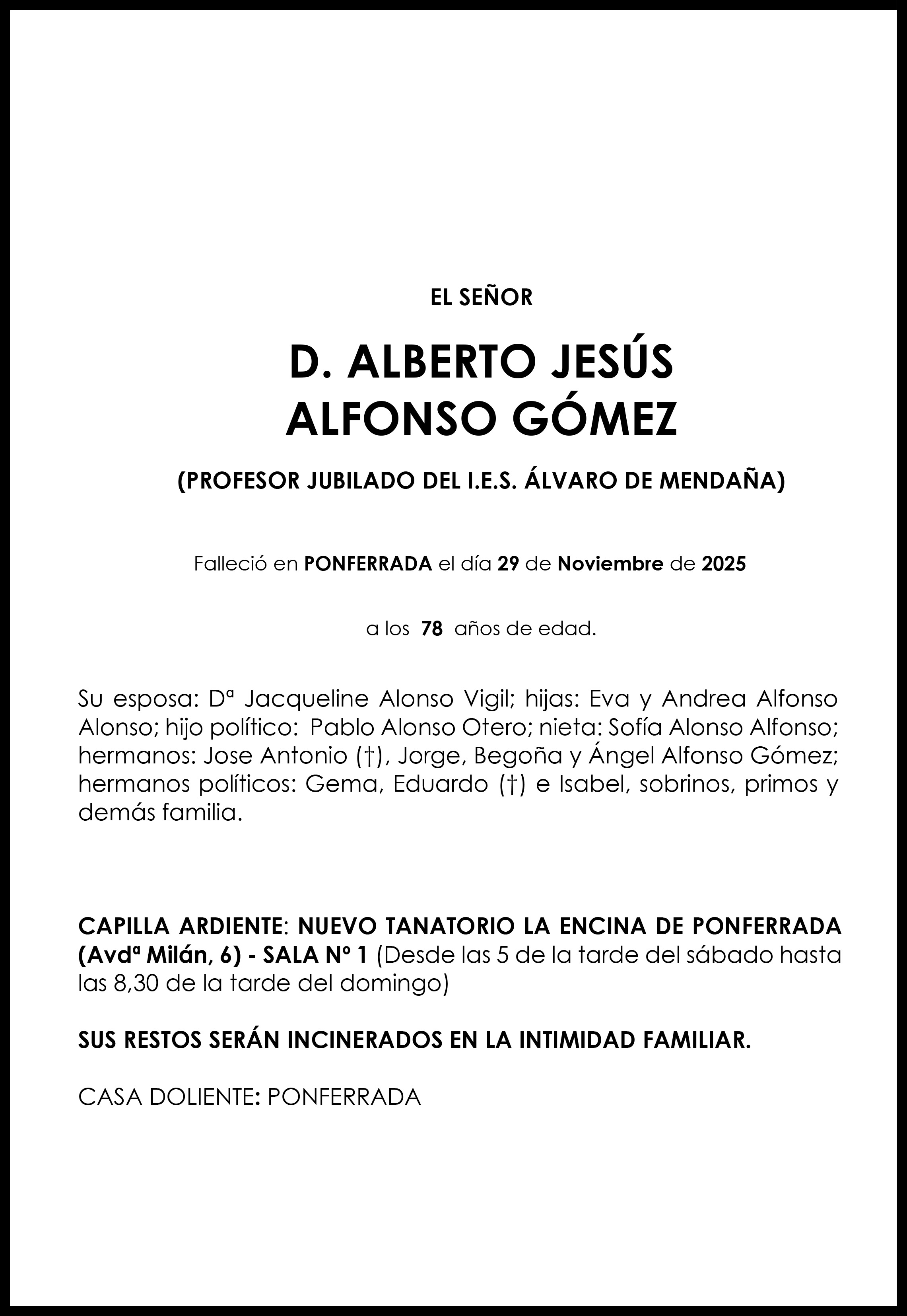 ALBERTO JESÚS ALFONSO GÓMEZ