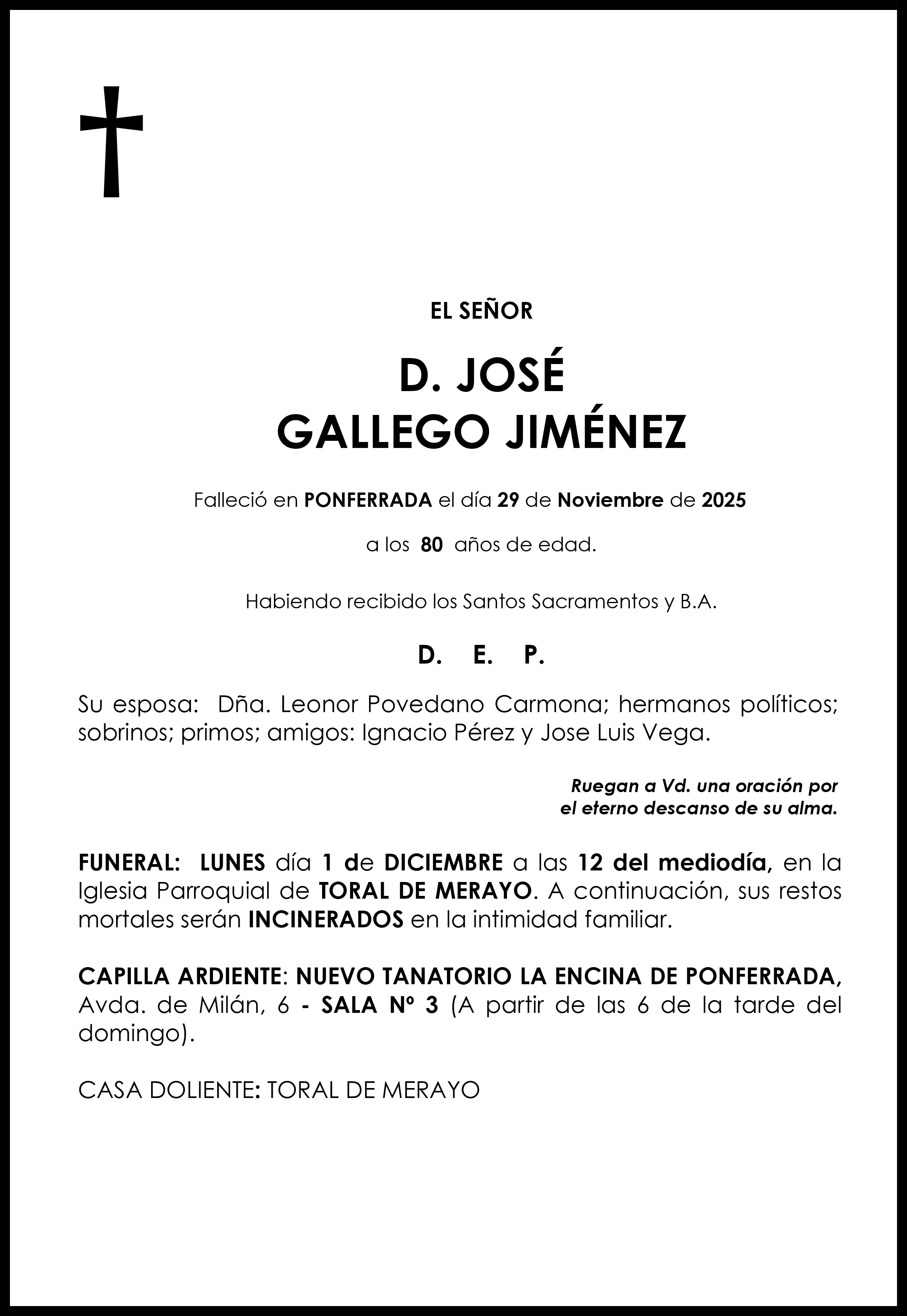 JOSÉ GALLEGO JIMÉNEZ