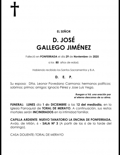 JOSÉ GALLEGO JIMÉNEZ