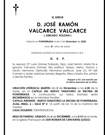JOSÉ  RAMÓN  VALCARCE  VALCARCE 